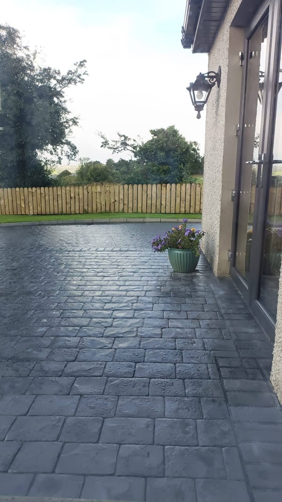 Stamped concrete patio